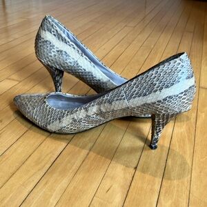 DKNYC snakeskin 2 1/2 inch heels. Size 7.5/38. Rubber soles